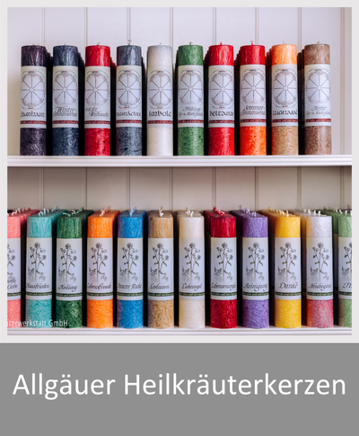 Allgäuer Heilkräuterkerzen Xunt Produktdisplay